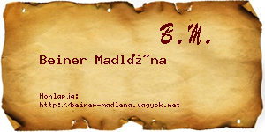 Beiner Madléna névjegykártya